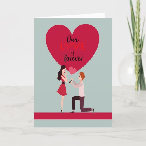 Valentine Day Proposal Congratulations with Couple Holiday Card