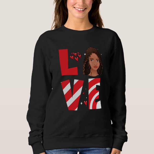 Valentine Days Black African American Costume Mela Sweatshirt (Front)