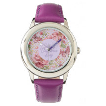 Valentine Days,Elegant,Purple Peach Flowers Patter