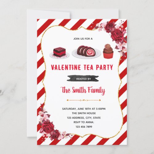 Valentine dessert theme Invitation