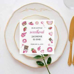 Valentine Desserts Little Sweetheart Birthday Cute Napkins