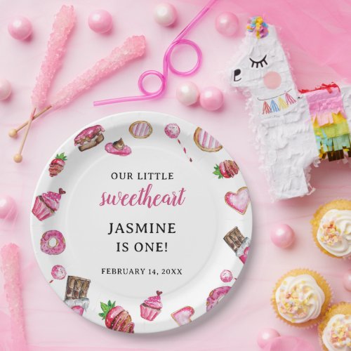 Valentine Desserts Little Sweetheart Birthday Cute Paper Plates
