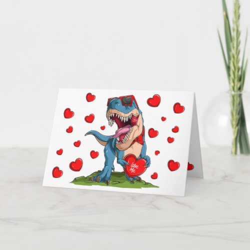 Valentine Dinosaur Card