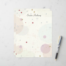 Valentine Distressed Stars Circle Stationary Paper