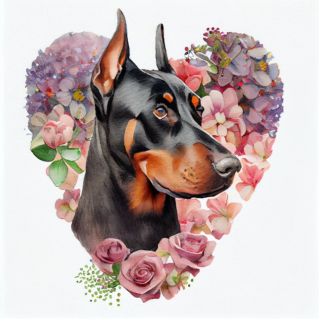 Valentine Doberman Pinscher Dog Throw Pillow (Creator Uploaded)