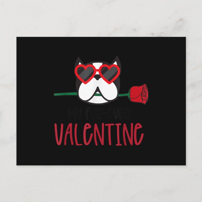 Valentine Dog Heart Love Valentines Day Love Announcement Postcard (Front)