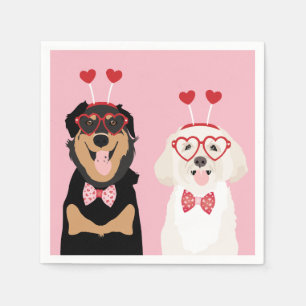 Valentine Dogs Rottweiler Maltipoo Puppy Napkins