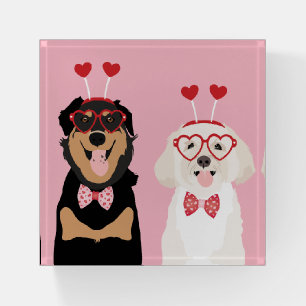 Valentine Dogs Rottweiler Maltipoo Puppy Paperweight