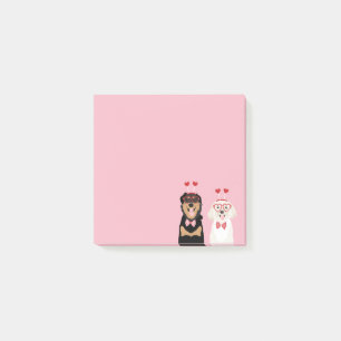 Valentine Dogs Rottweiler Maltipoo Puppy Post-it Notes