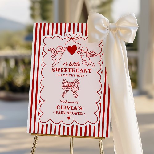 Valentine Doodles Baby Shower Welcome Sign