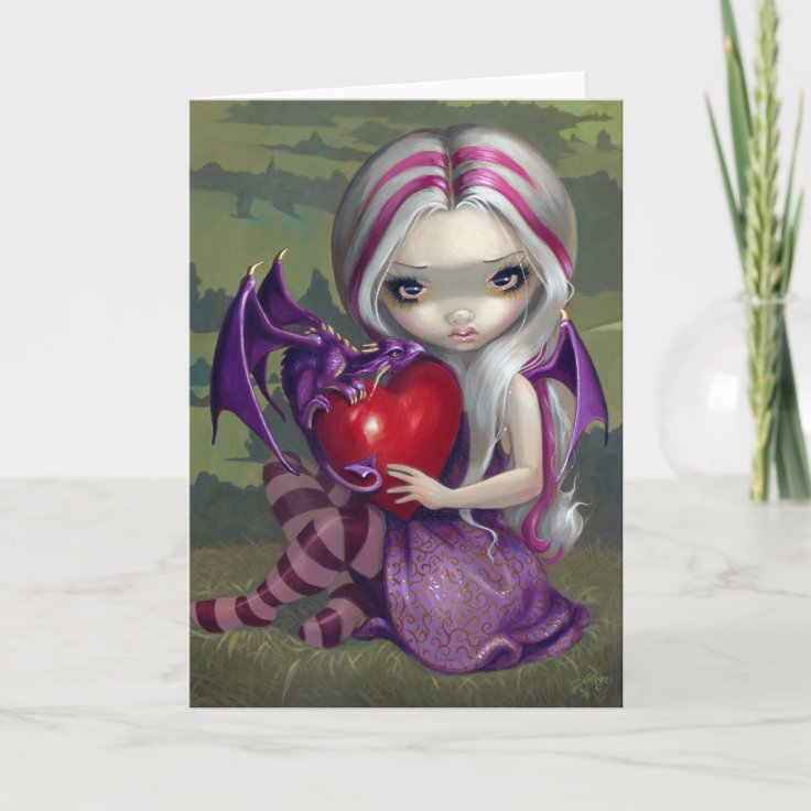 Valentine Dragon gothic fairy Card | Zazzle