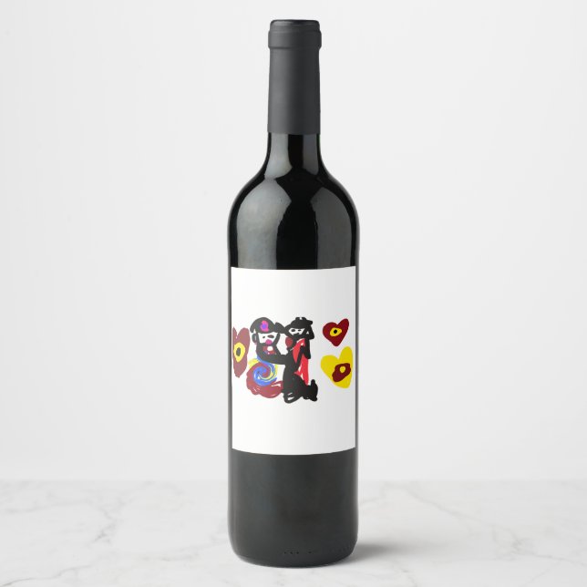 Valentine dream dance day wine label (Front)