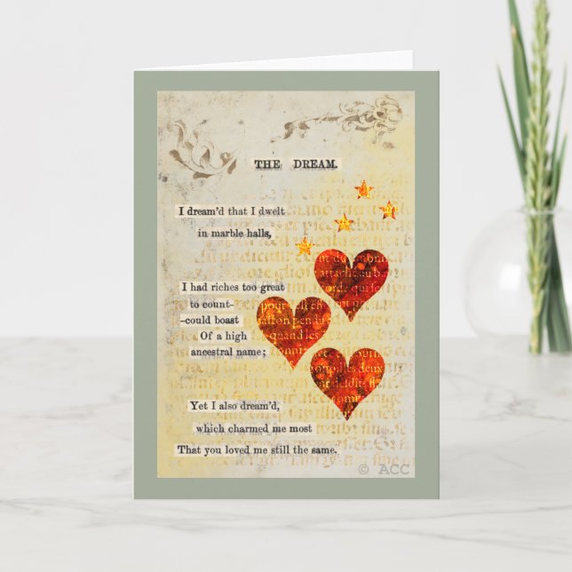 Valentine dream hearts holiday card (Front)