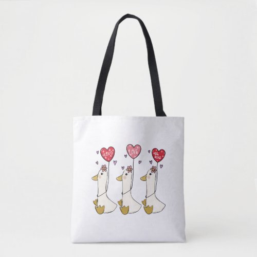 Valentine Duck Tote Bag