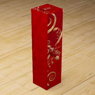 Valentine Elegance WINE CUSTOM YEAR KEEPSAKE Wine Box