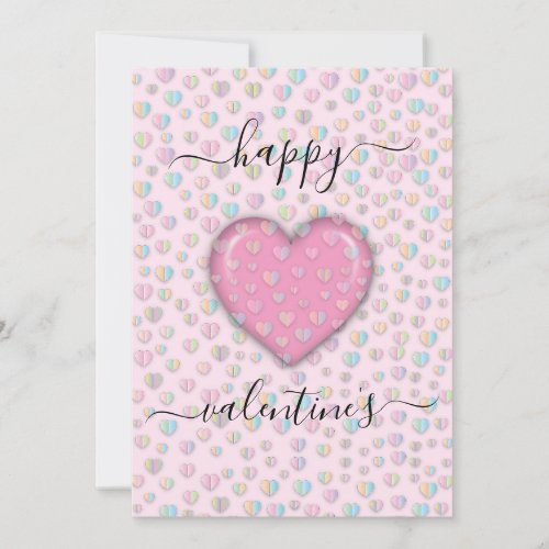 Valentine Elegant Heart Speckles Design Holiday Card