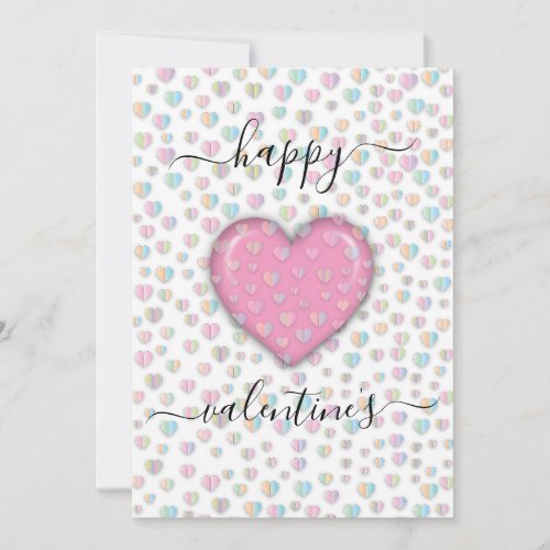 Valentine Elegant Heart Speckles Design Holiday Card