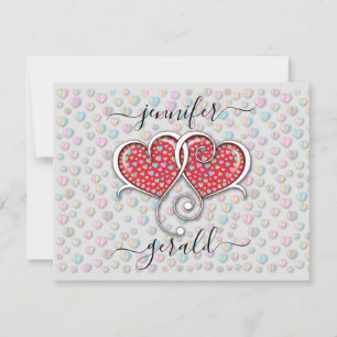 Valentine Elegant Interlocked Hearts Design Holiday Card