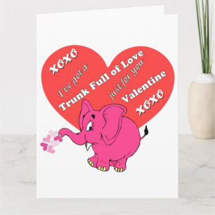 Valentine Elephant Got a Trunkful of Love Card