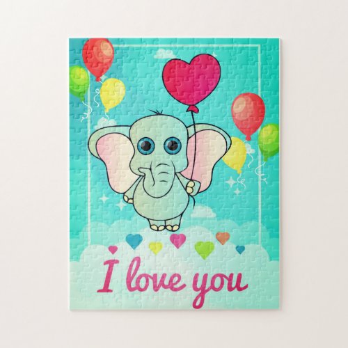 Valentine Elephant Jigsaw Puzzle