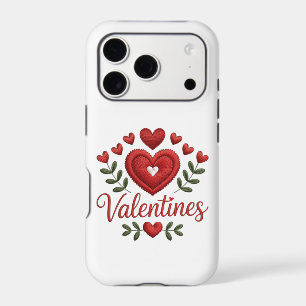 Valentine Embroidered Heart iPhone 17 Pro Case