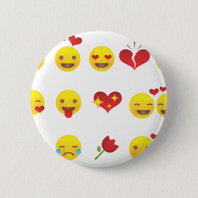 Valentine Emojis Button (Front)