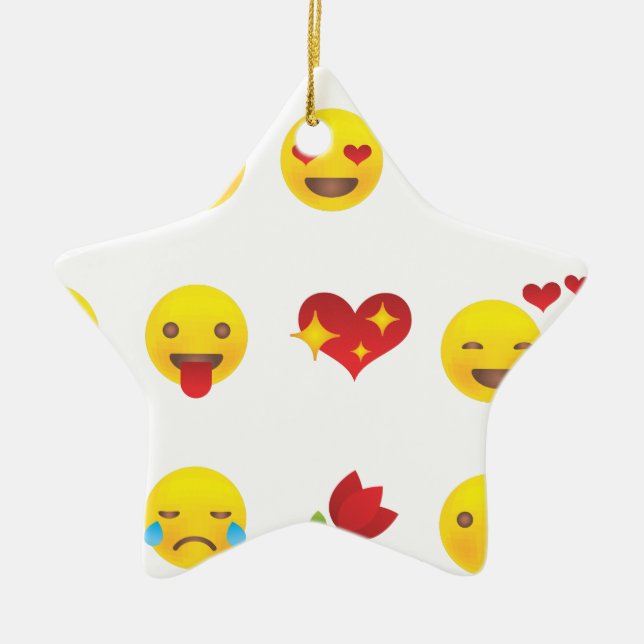 Valentine Emojis Ceramic Ornament (Front)