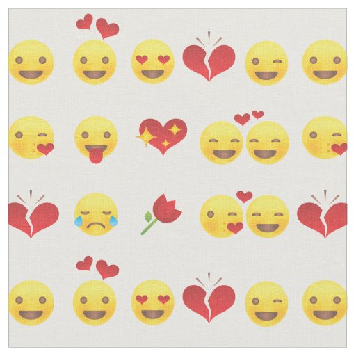 Valentine Emojis fabric