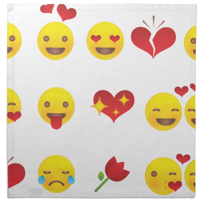 Valentine Emojis Napkin (Front)