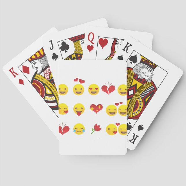 Valentine Emojis Poker Cards (Back)