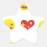 Love Heart Emoji Red Sparkle Stickers | Zazzle
