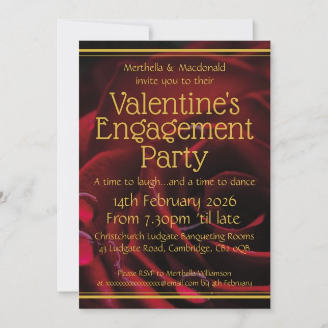VALENTINE ENGAGEMENT Scripture Christian Invitation (Front)