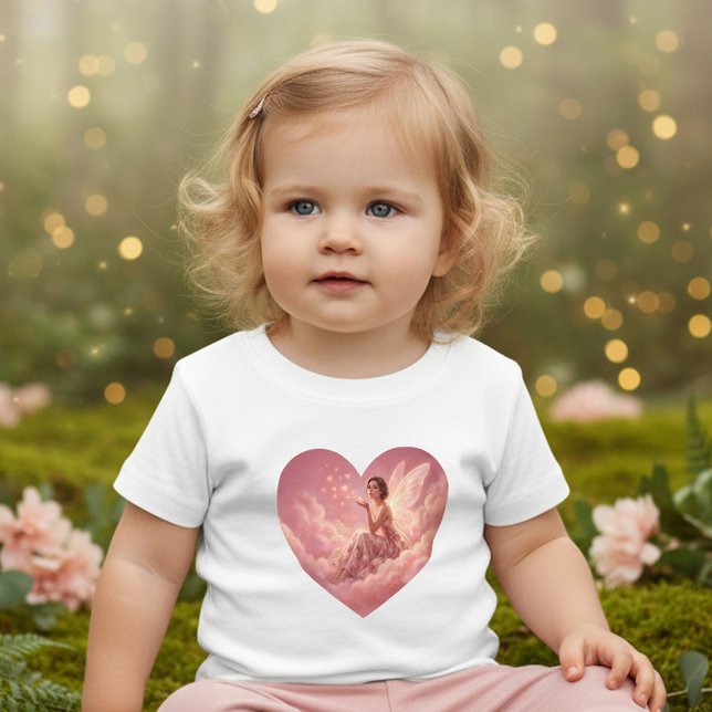 Valentine Fairy on Pink Clouds Fantasy Art Toddler T-shirt (Creator Uploaded)