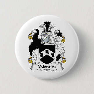 Valentine Family Crest Pinback Button