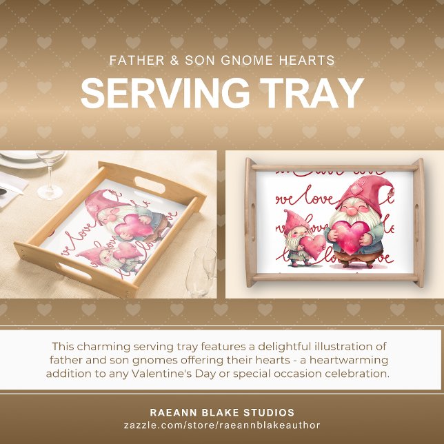 Valentine Father & Son Gnome Hearts Serving Tray (Creator Uploaded)