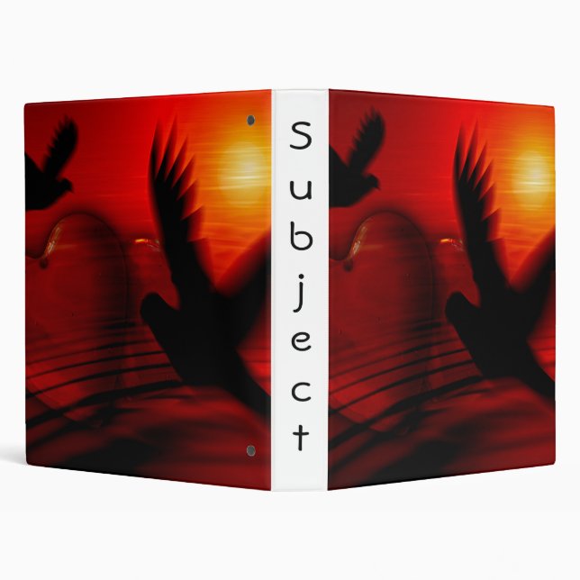 Valentine Flamingo 3 Ring Binder (Background)