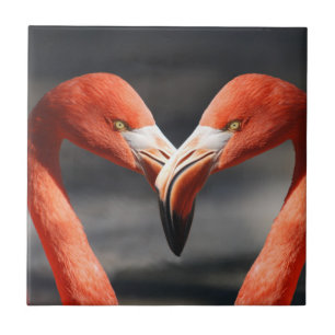 Valentine Flamingo Ceramic Tile