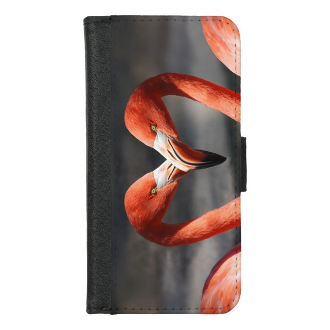 Valentine Flamingo iPhone Wallet Case (Front)