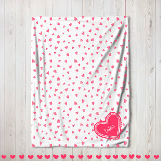 Valentine Floating Hearts  Fleece Blanket