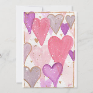 Valentine Floating Hearts Holiday Card