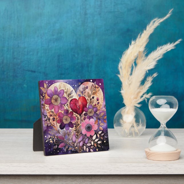Valentine Floral Heart Art Plaque (Insitu)