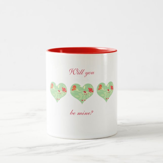 Valentine Floral Heart Mug (Center)