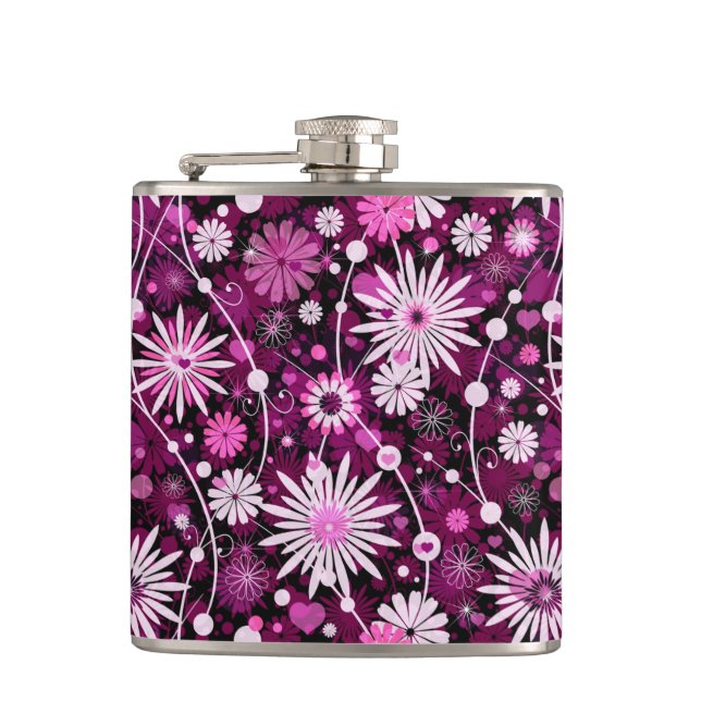 Valentine Floral Pattern Flask (Front)