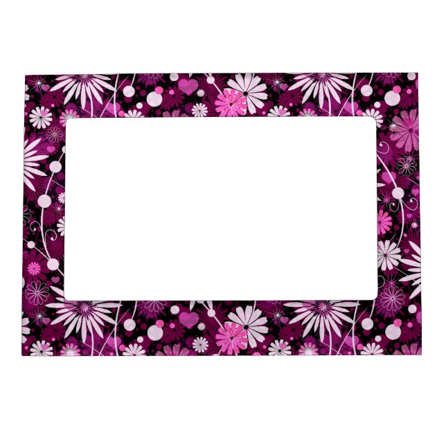 Valentine Floral Pattern Magnetic Picture Frame (Front)