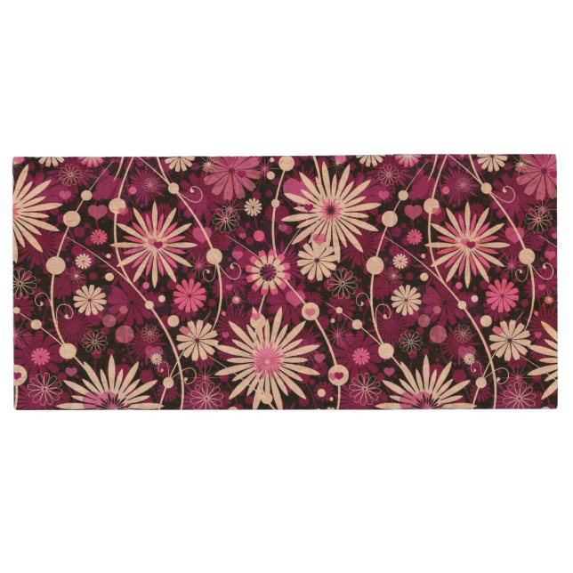 Valentine Floral Pattern Wood Flash Drive (Front)