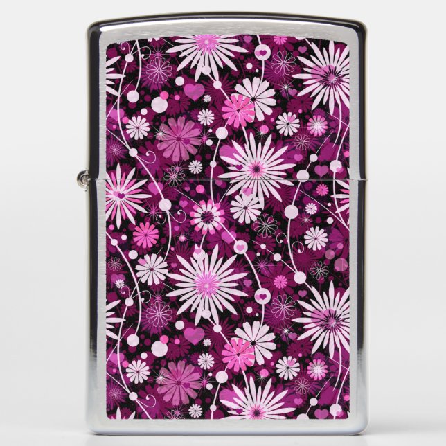 Valentine Floral Pattern Zippo Lighter (Front)