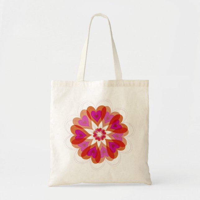 Valentine Flower Love Hearts Gift Bag (Front)