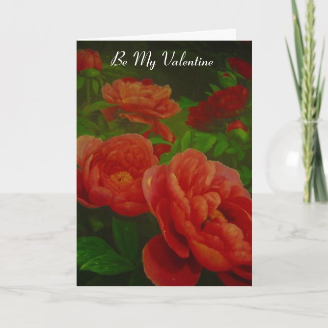 valentine flowers holiday card (Front)