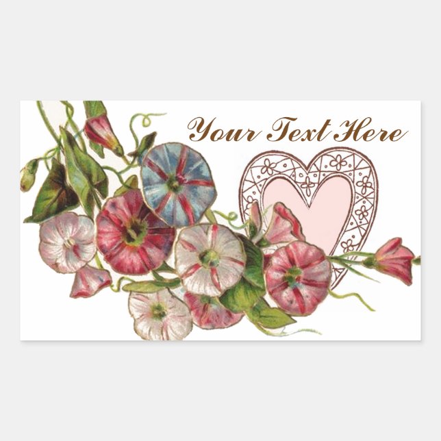 Valentine Flowers Rectangular Sticker (Front)