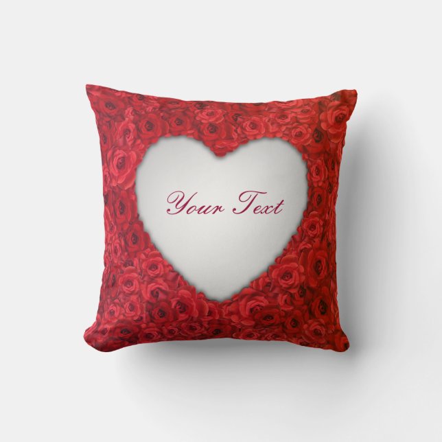 Valentine Flowers Throw Pillow (Front)